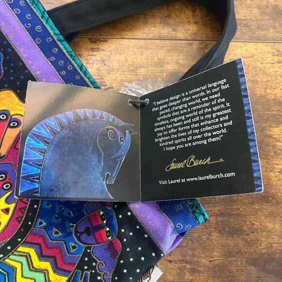 Vintage Laurel Burch Dogs Doggies Canine Family Small Tote Bag Purse NWT LB2073 - Picture 8 of 13